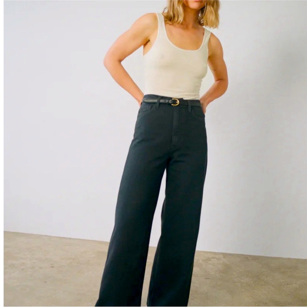 OZMA Mara wide leg high waist black jeans size 27